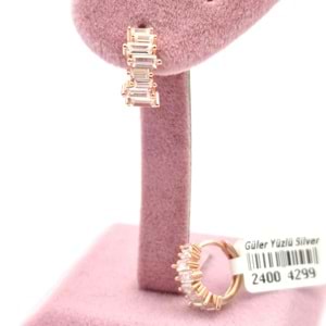 11 MM ZİKZAK BAGET HALKA GÜMÜŞ KÜPE