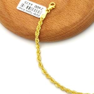 BURGU ZİNCİR GÜMÜŞ BİLEKLİK - ALTIN SARI