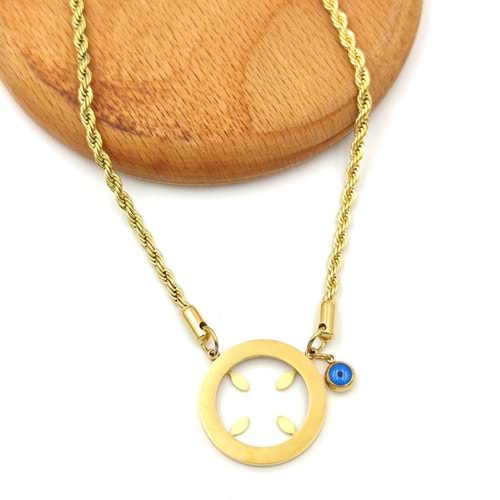 BURGU ZİNCİR ÇEYREK ÇELİK KOLYE