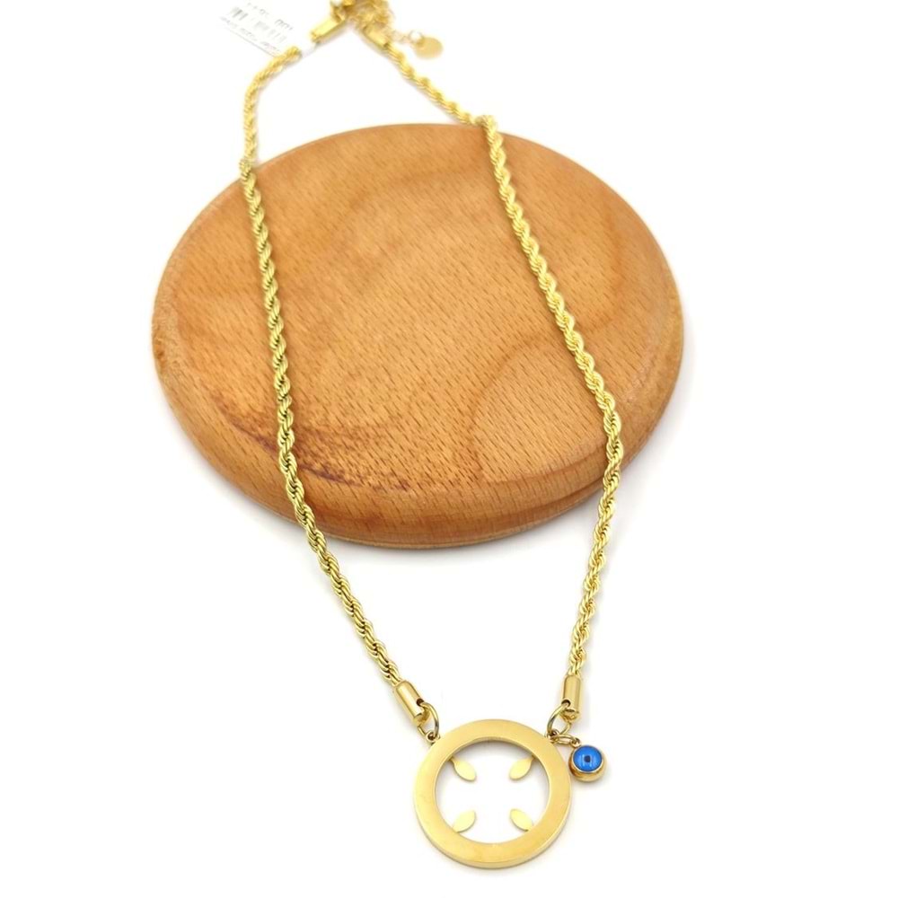 BURGU ZİNCİR ÇEYREK ÇELİK KOLYE