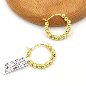 20 MM DORİCA GÜMÜŞ HALKA KÜPE - ALTIN SARI