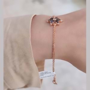 MİSTİK TOPAZ TAŞLI LOTUS GÜMÜŞ BİLEKLİK