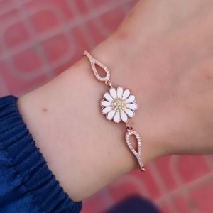 MİNELİ PAPATYA GÜMÜŞ BİLEKLİK - ROSE BAKIR