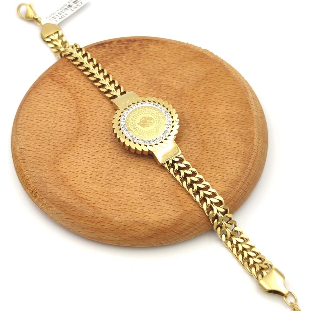 ÇİÇEK ÇERÇEVELİ ÇELİK ÇEYREK BİLEKLİK