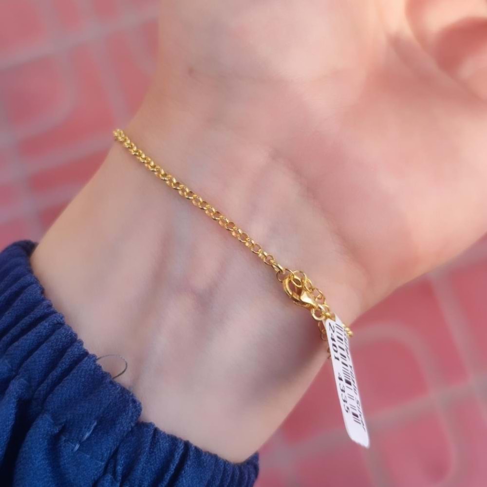 BAGET GÜMÜŞ BİLEKLİK - ALTIN SARI