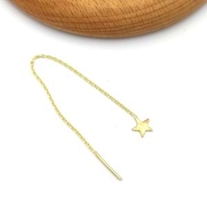 TEKLİ YILDIZ JAPON ZİNCİR GÜMÜŞ KÜPE