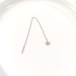 TEKLİ YILDIZ JAPON ZİNCİR GÜMÜŞ KÜPE