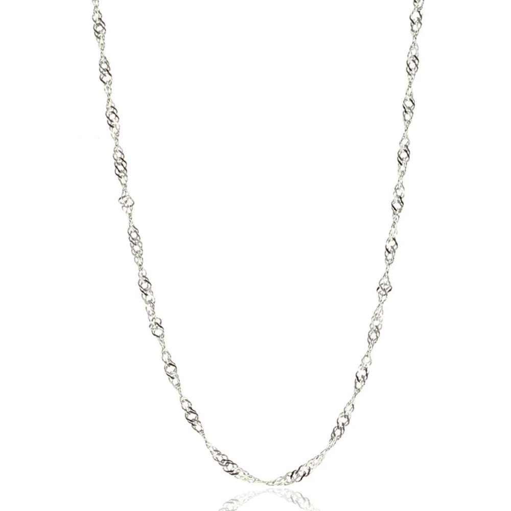 SİNGAPUR GÜMÜŞ ZİNCİR KOLYE - 50 CM