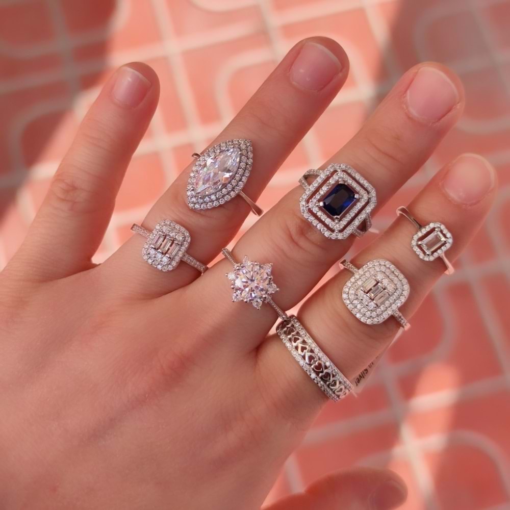 KALP DETAYLI GÜMÜŞ YÜZÜK ALYANS - 17