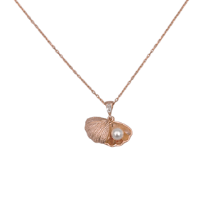 KAPAKLI İNCİLİ İSTİRİDYE GÜMÜŞ KOLYE