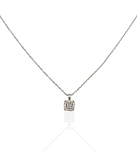 MİNİ KARE TEK TAŞ GÜMÜŞ KOLYE