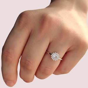 ZİRKON TAŞ MİNİ ÇİÇEK GÜMÜŞ YÜZÜK