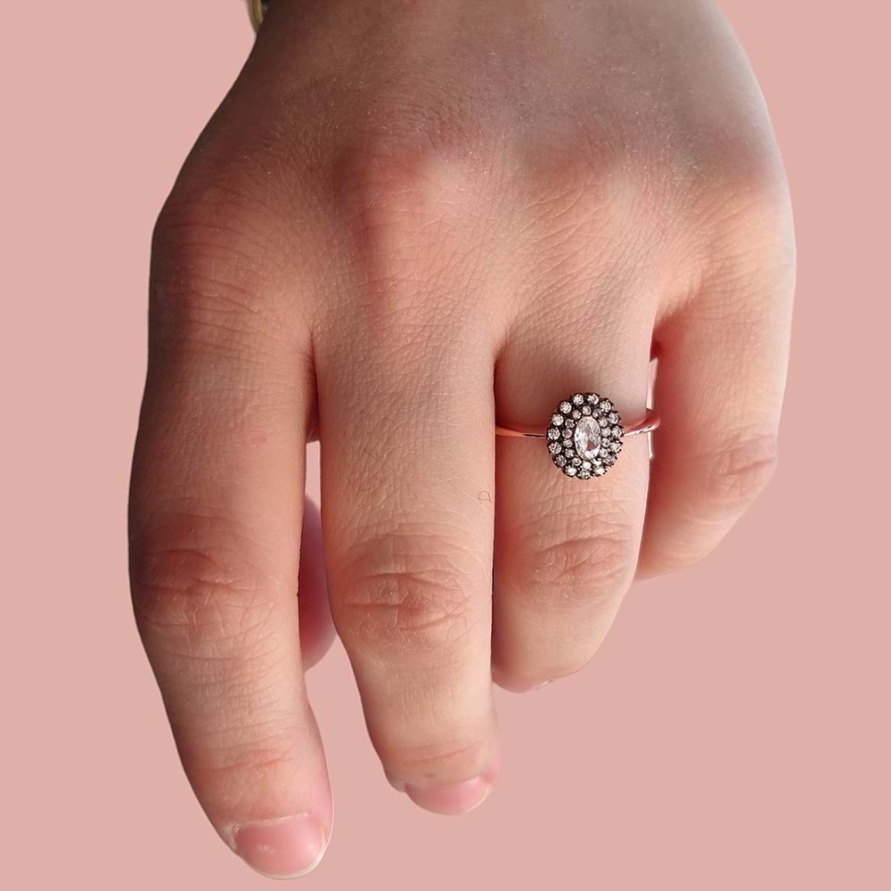 ELMAS MONTÜR OVAL GÜMÜŞ YÜZÜK - 16