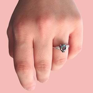 MİSTİK TOPAZ DAMLA GÜMÜŞ YÜZÜK - 16