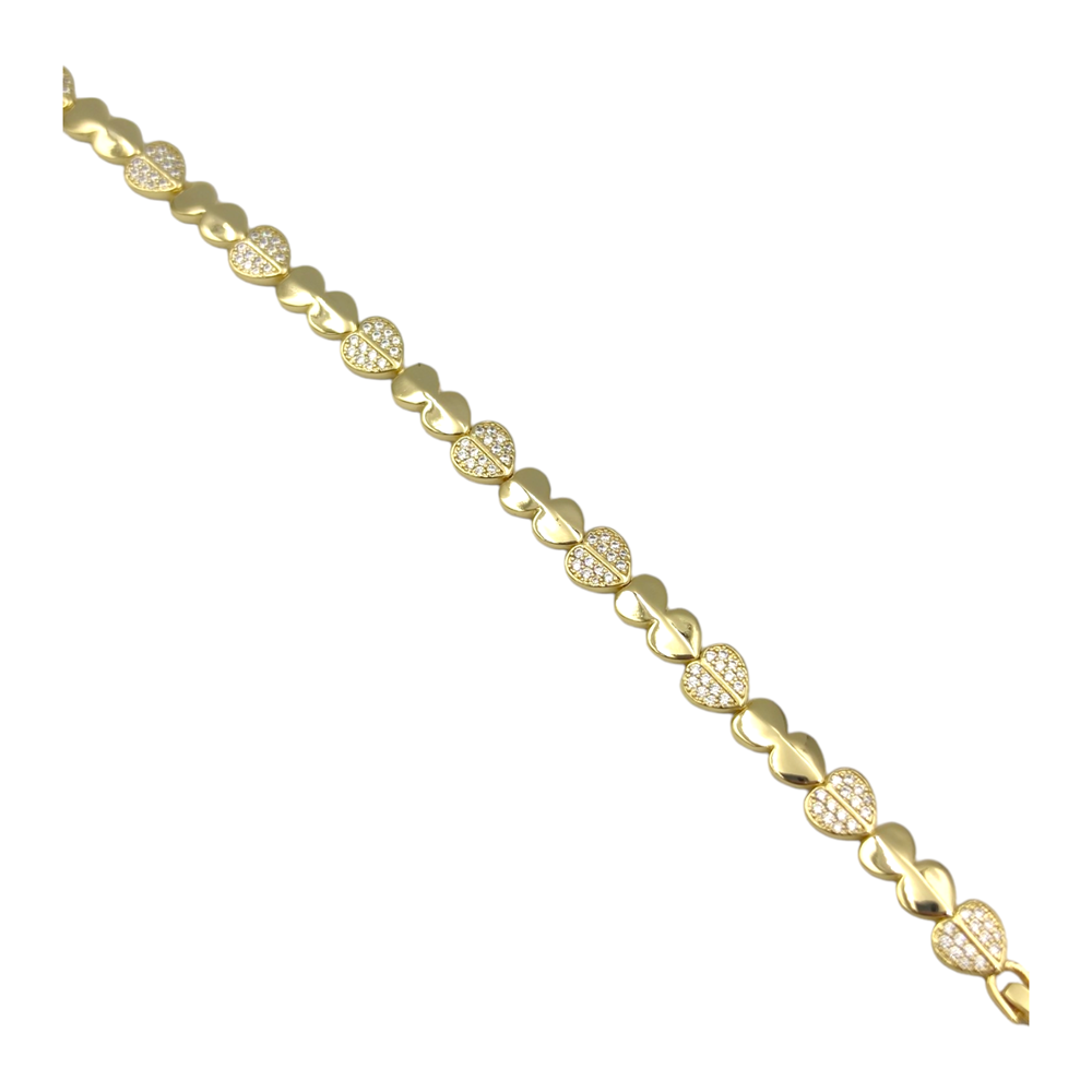 XUPING TAŞ DETAYLI KALP SU YOLU BİLEKLİK GOLD