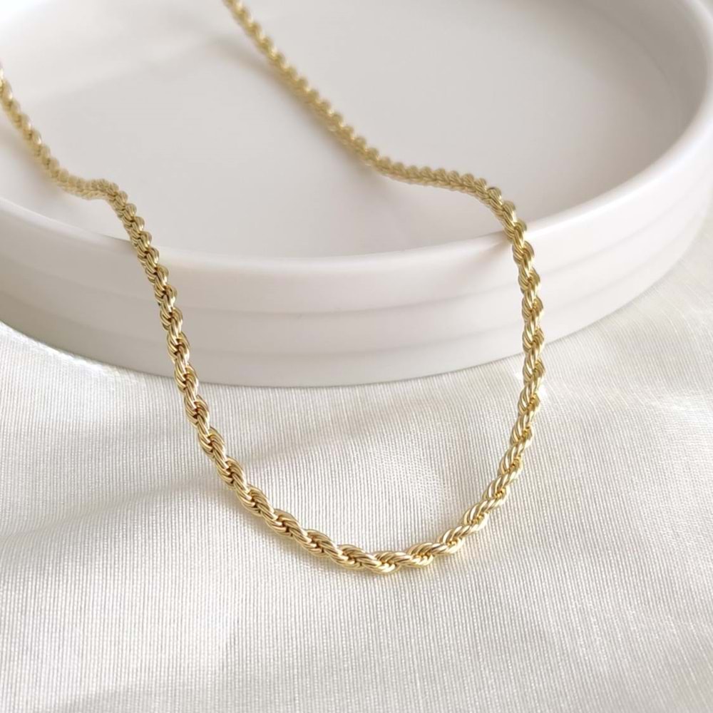 XUPING 2 MM BURGU HALAT ZİNCİR KOLYE 45 CM GOLD