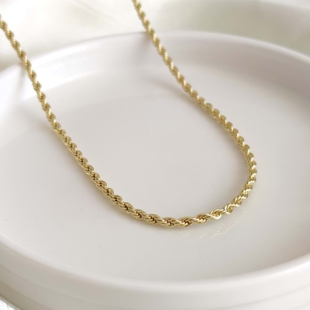 XUPING 2 MM BURGU HALAT ZİNCİR KOLYE 45 CM GOLD