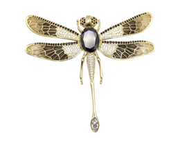 ZİRKON TAŞLI BÜYÜK YUSUFCUK BROŞ GOLD