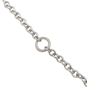 ÇELİK TAŞ DETAYLI HALKALI BİLEKLİK BEYAZ