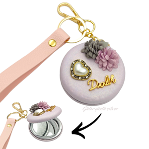 KAPAKLI AYNA İNCİ KALP ANAHTARLIK