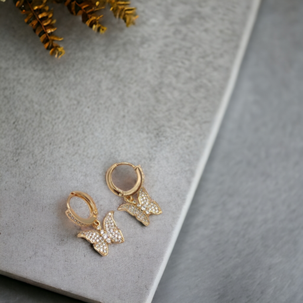 XUPING KELEBEK HALKA KÜPE ROSE