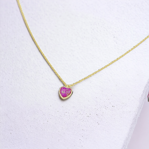 YANAR DÖNER MİNİ KALP GÜMÜŞ KOLYE - ALTIN SARI