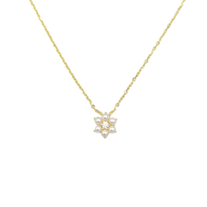 İNCİLİ MİNİ ÇİÇEK GÜMÜŞ KOLYE