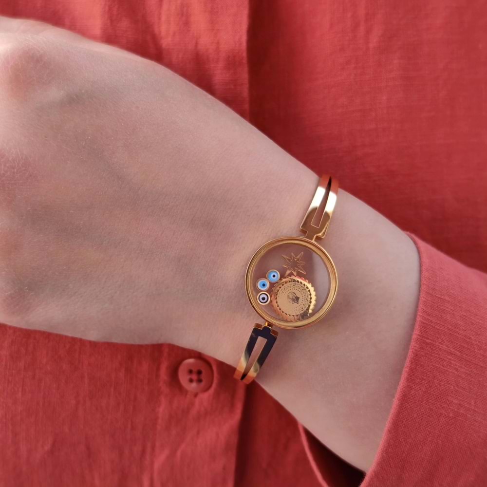 ÇELİK AÇILMAZ FANUSLU ÇEYREK KELEPÇE BİLEZİK