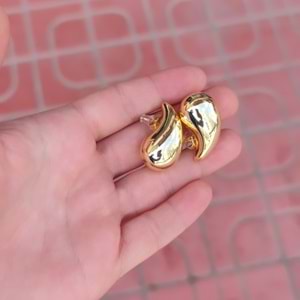 XUPING GÖZ YAŞI DAMLASI BÜYÜK BOMBELİ KÜPE - ALTIN SARI