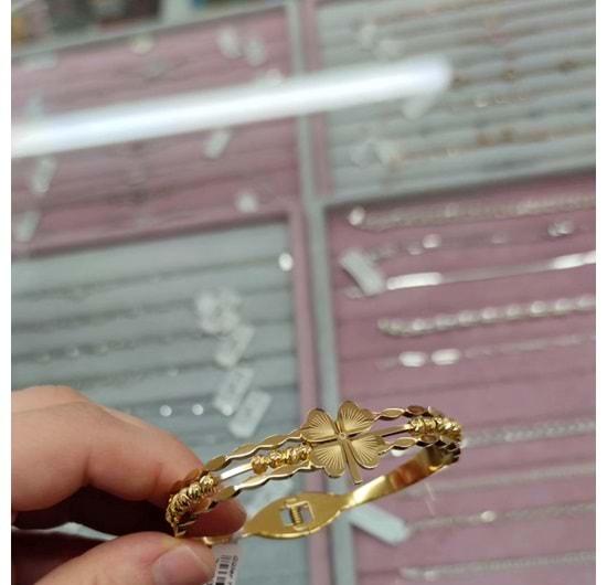 ÇELİK DORİCA YONCA KELEPÇE BİLEZİK 63 MM