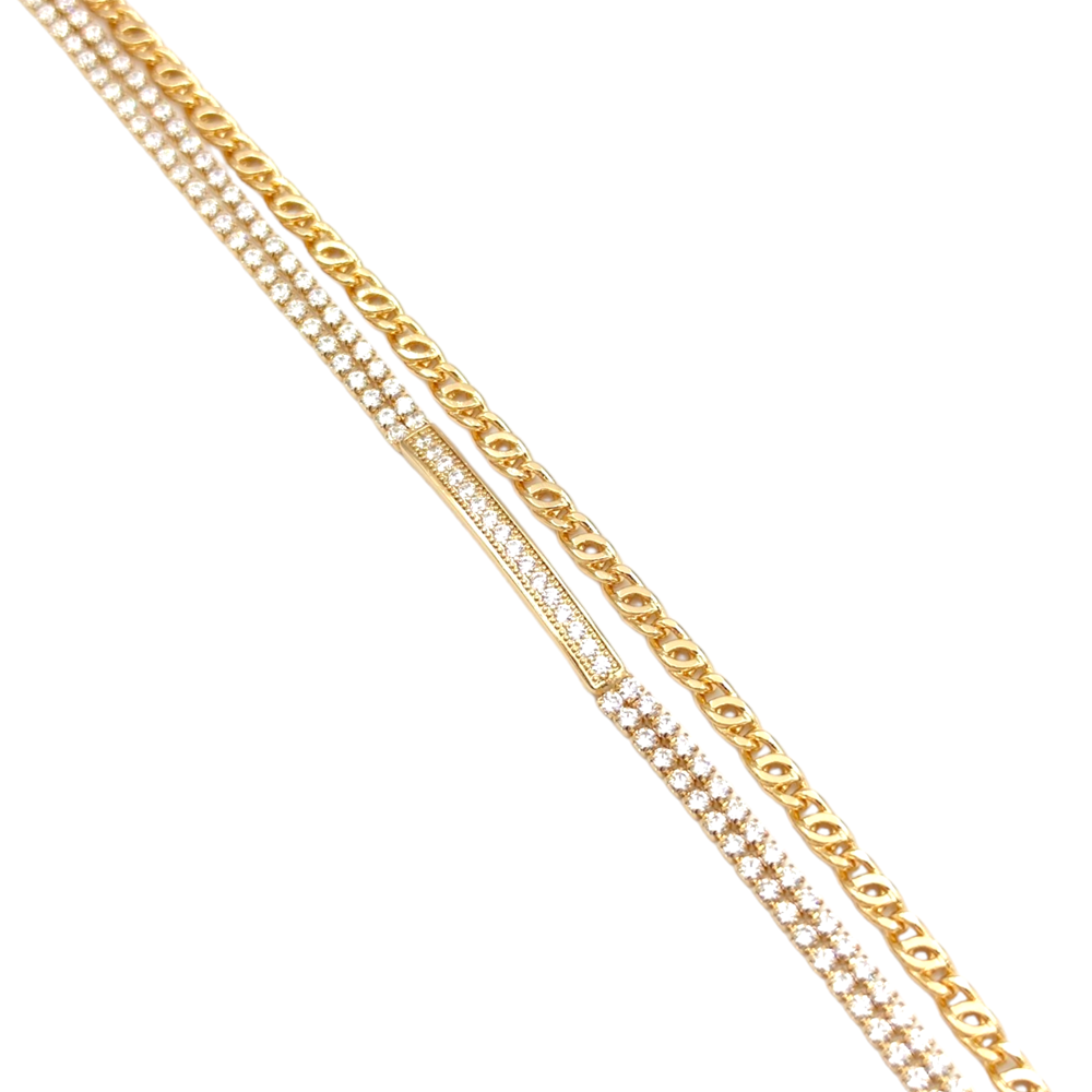 XUPING TAŞLI SU YOLU PLAKA KOMBİN BİLEKLİK