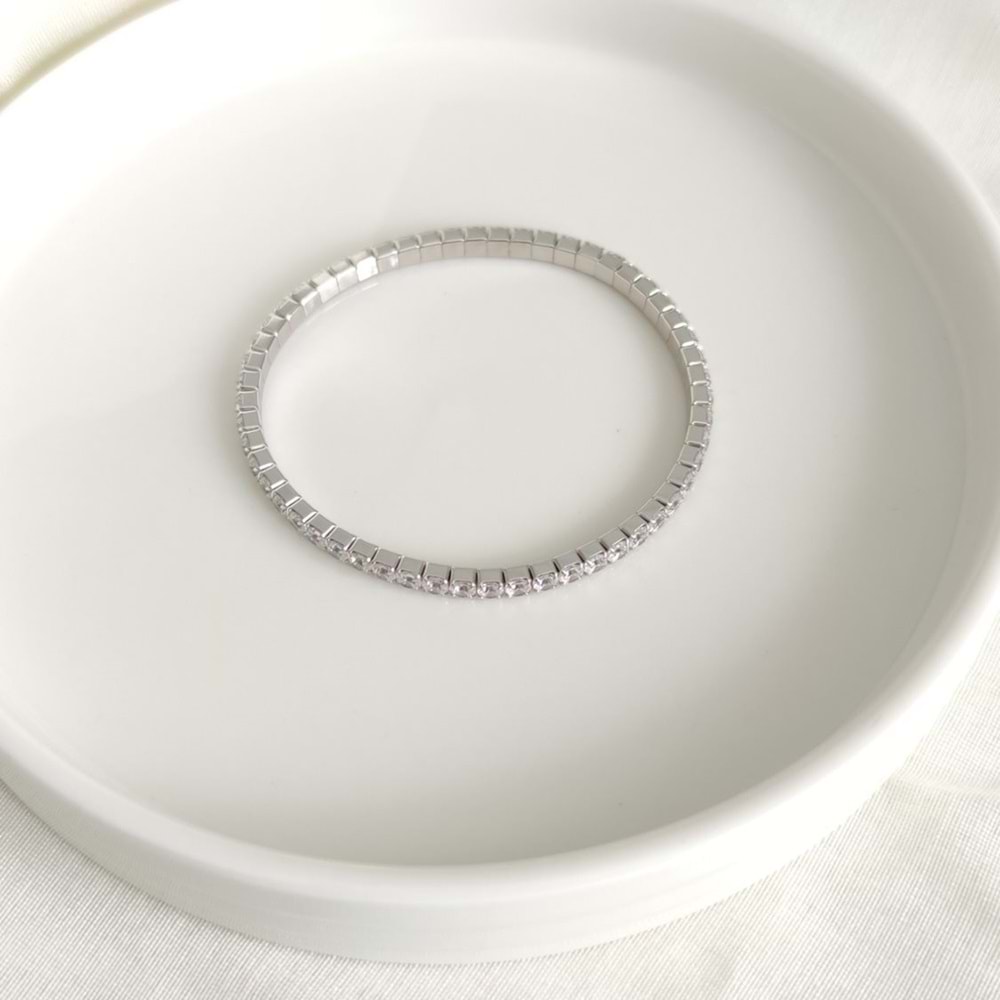 İTHAL SU YOLU YAYLI GÜMÜŞ BİLEKLİK 4 MM - 18