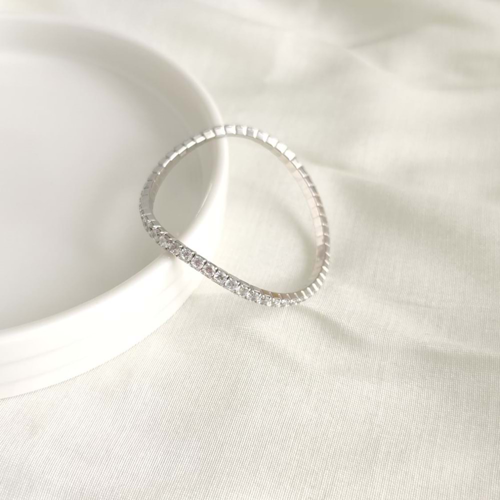 İTHAL SU YOLU YAYLI GÜMÜŞ BİLEKLİK 4 MM - 18