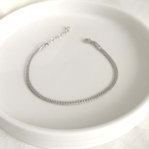 YASSI GÜMÜŞ 3 MM ZİNCİR BİLEKLİK 17+3 CM