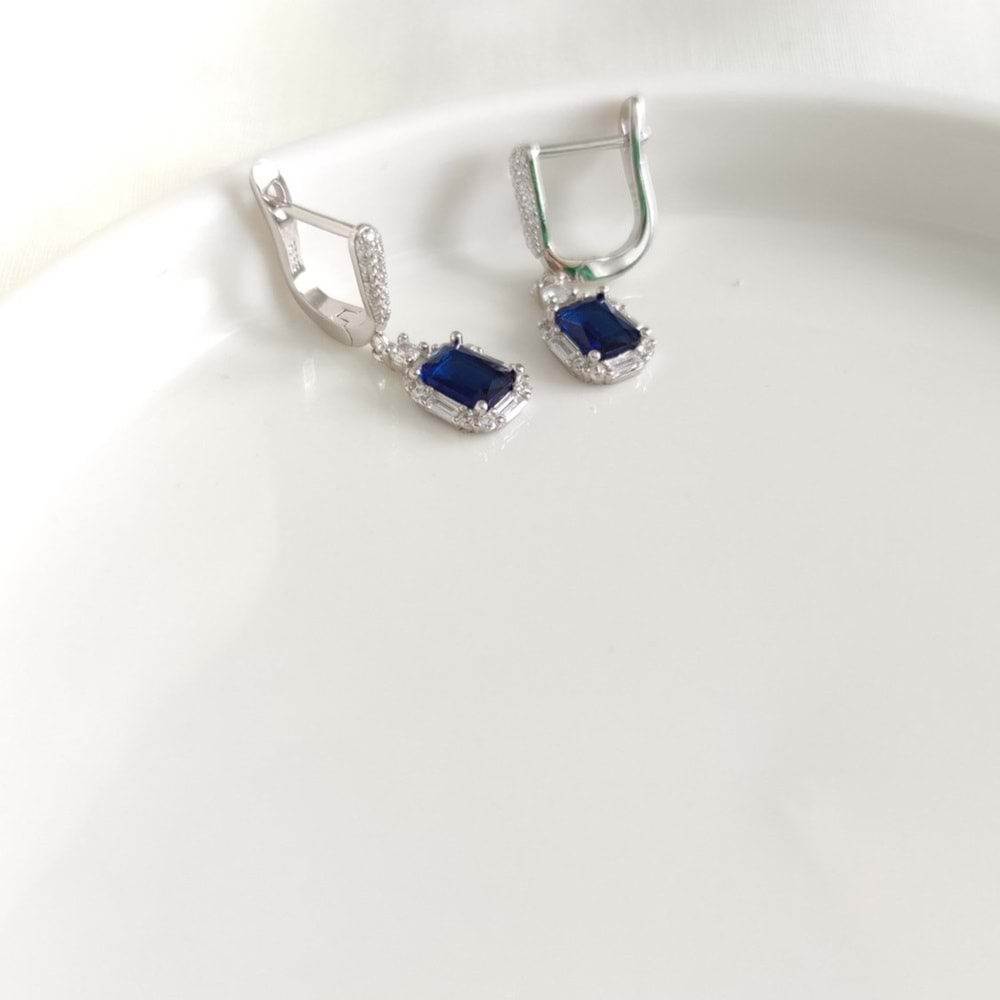 İTHAL LACİ TAŞLI J HALKA GÜMÜŞ KÜPE