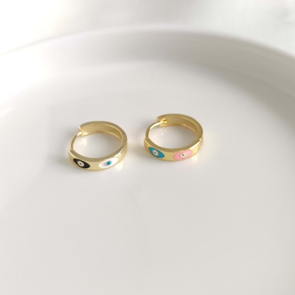 İTHAL ÇİFT TARAFLI MİNELİ GÖZ 15 MM HALKA GÜMÜŞ KÜPE