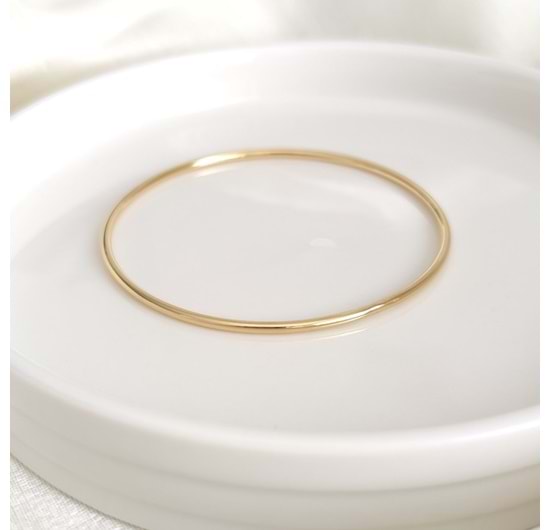 6,5 CM ÇELİK İNCE BOMBELİ AJDA BİLEZİK 1 ADET - ALTIN SARI