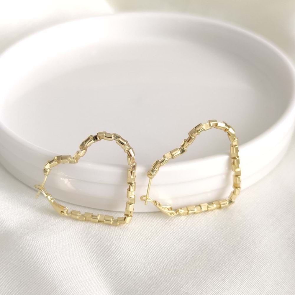 XUPING 3 CM BÜYÜK KALP HALKA KÜPE GOLD