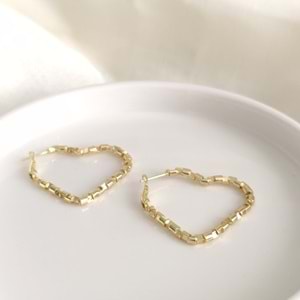 XUPING 3 CM BÜYÜK KALP HALKA KÜPE GOLD