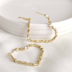 XUPING 3 CM BÜYÜK KALP HALKA KÜPE GOLD