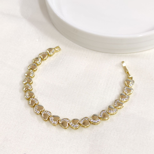 XUPING TAŞ DETAYLI KALP SU YOLU BİLEKLİK GOLD 17CM