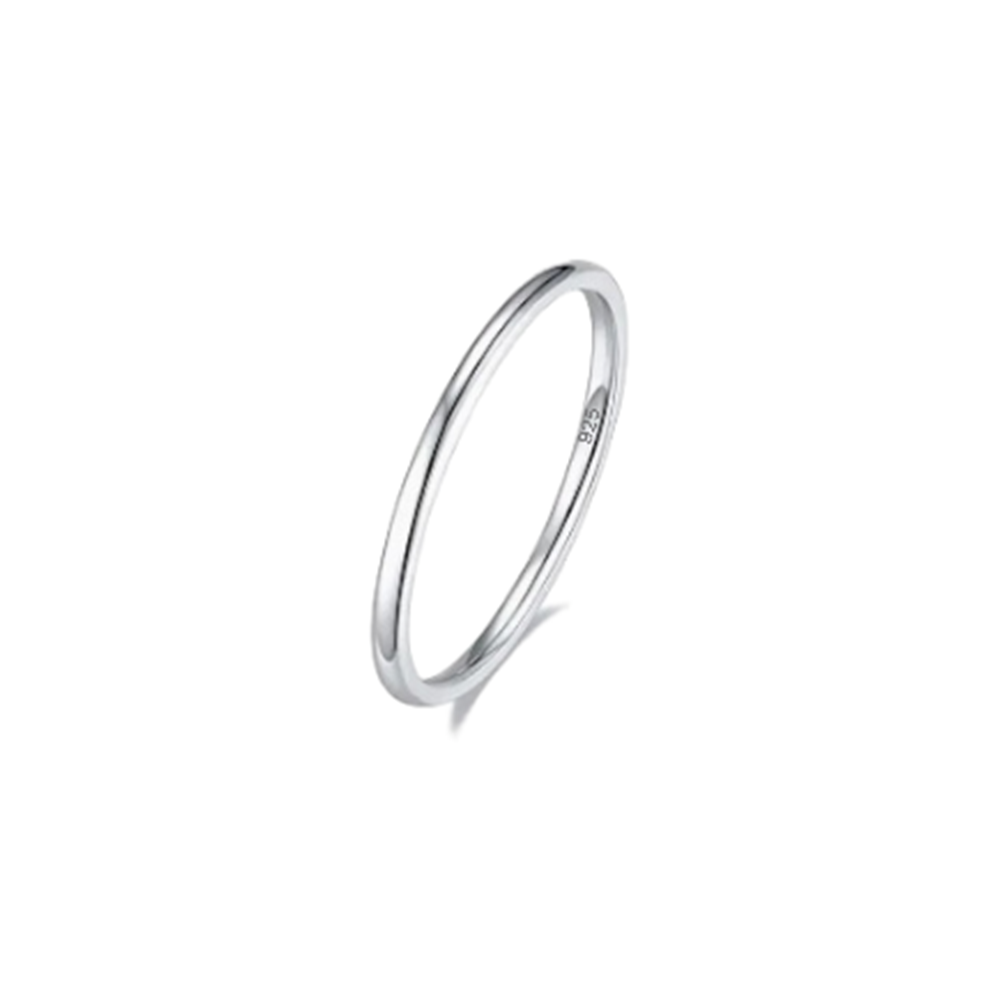 1,5 MM İNCE TEL GÜMÜŞ YÜZÜK ALYANS - RODYUM BEYAZ - 20