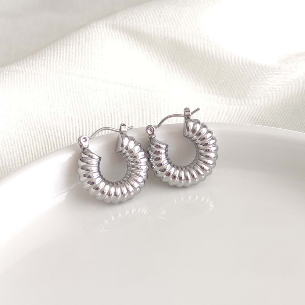 ÇELİK 1 CM BORU HALKA KÜPE - BEYAZ