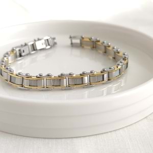ÇELİK İTHAL KALİTELİ ÇİFT TARAFLI ERKEK BİLEKLİK 20+2 CM