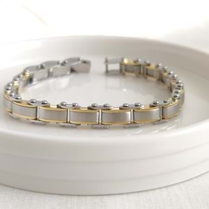 ÇELİK İTHAL KALİTELİ ÇİFT TARAFLI ERKEK BİLEKLİK 20+2 CM