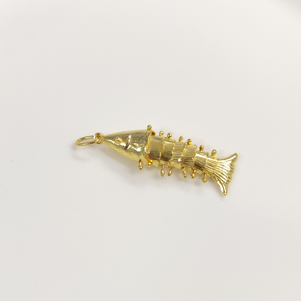 HAREKETLİ SALLANAN BALIK KOLYE UCU 3 CM - ALTIN SARI