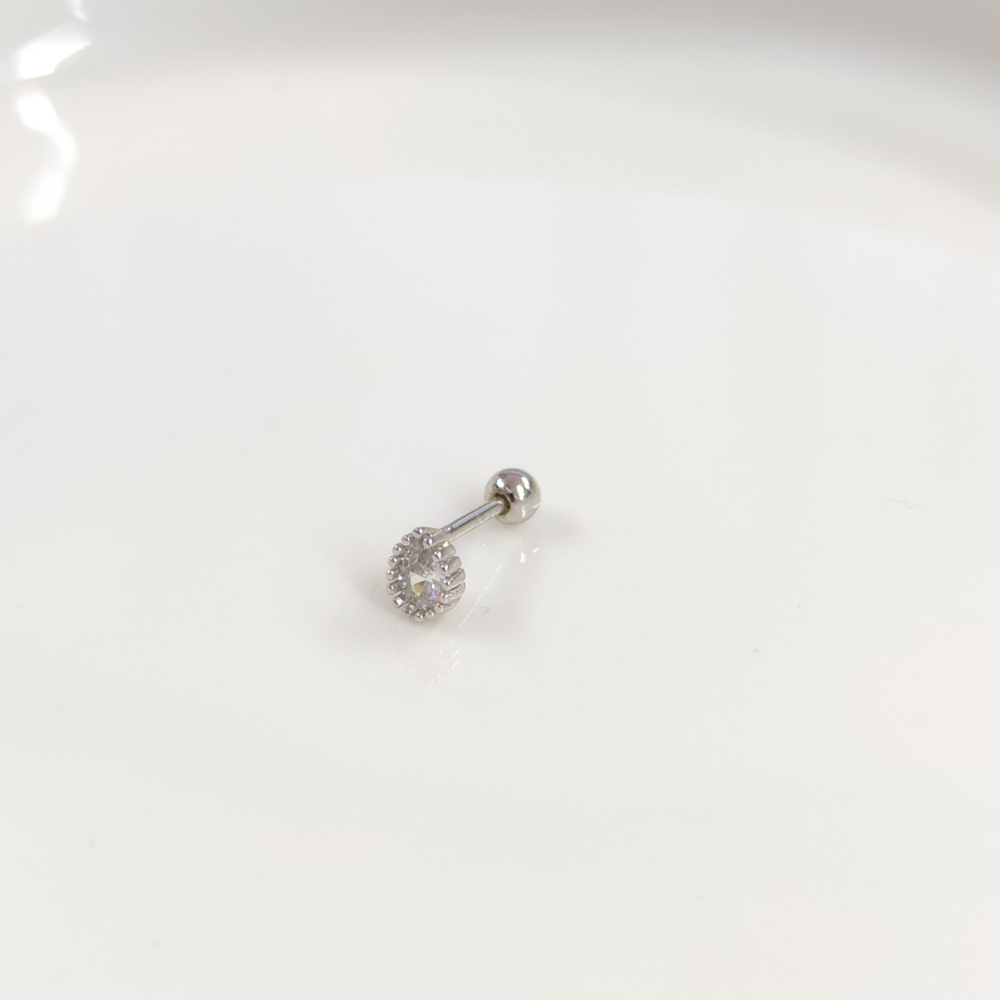 DAMLA GÜMÜŞ TRAGUS PIERCING - RODYUM BEYAZ