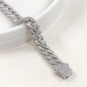 16 CM TAŞLI GURMET ZİNCİR GÜMÜŞ BİLEKLİK