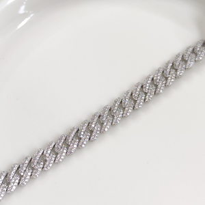 16 CM TAŞLI GURMET ZİNCİR GÜMÜŞ BİLEKLİK