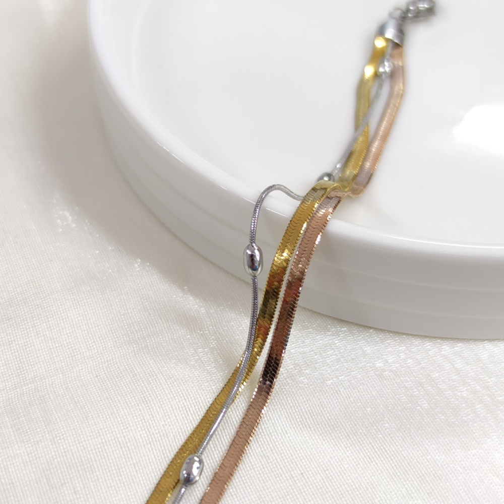 ÜÇLÜ YASSI MEKİK TOP ÇELİK BİLEKLİK 18 CM + 3 CM - KARIŞIK